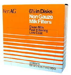 KenAg Milk Filter 6-1/2" Non-Gauze Disk--36 Boxes of 100